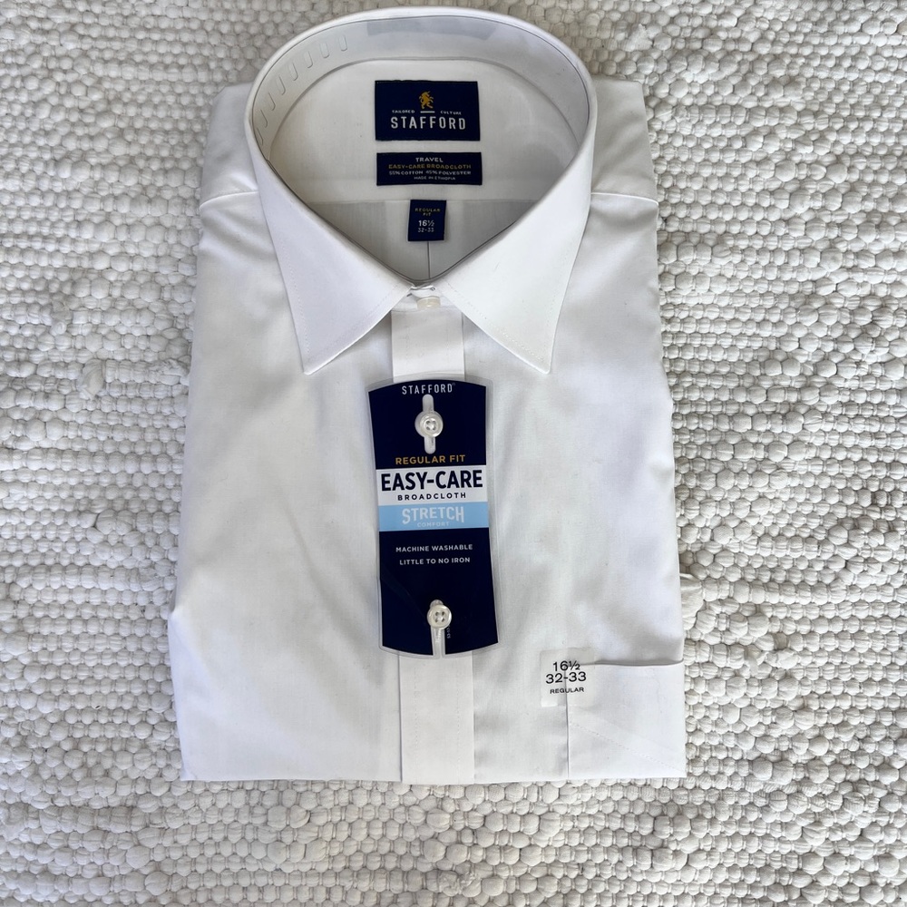 Stafford white dress shirt 16/2 regular fit